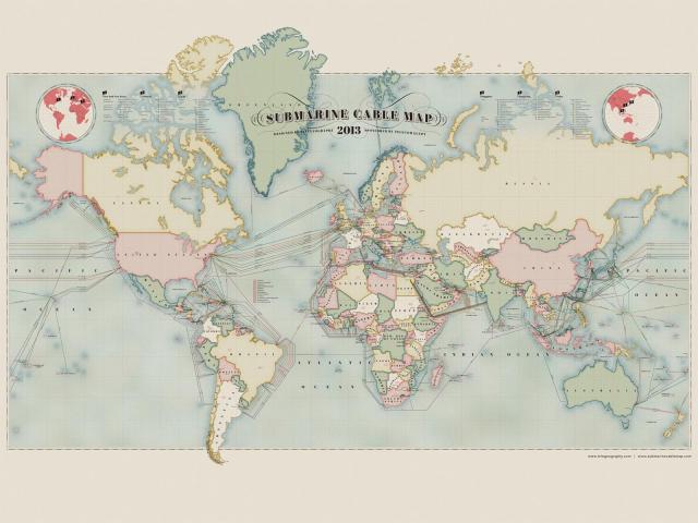 Mapa Mundial de Cableado Submarino 2013 